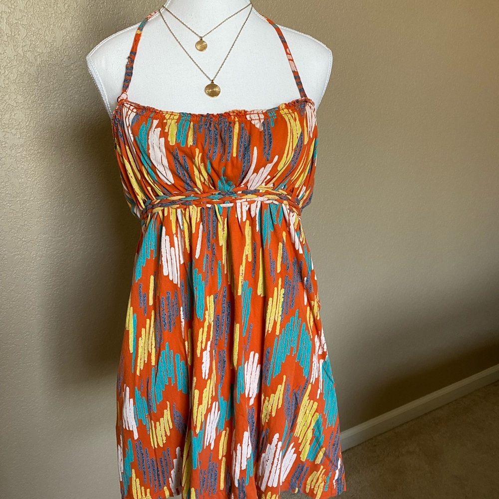 Hurley Orange and Blue Sundress Sleeveless Resort Wear